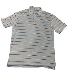 Peter Millar Light Blue Striped Polo Shirt